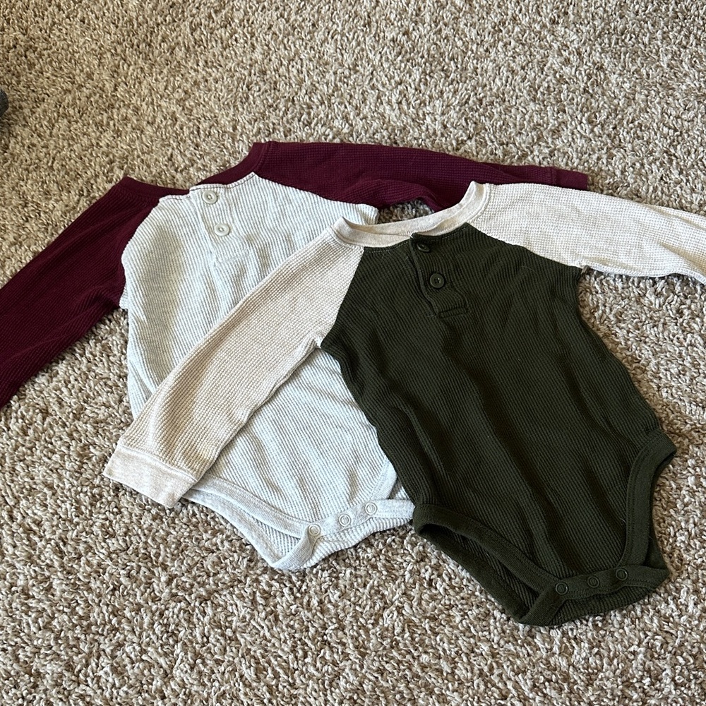 Garanimals Kids Bodysuit Set - Burgundy, Cream, and Green